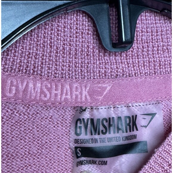 Gymshark Isla Knit Sweater 100% Wool Crop Pullover Pink Small Mock Neck Active - Picture 4 of 9